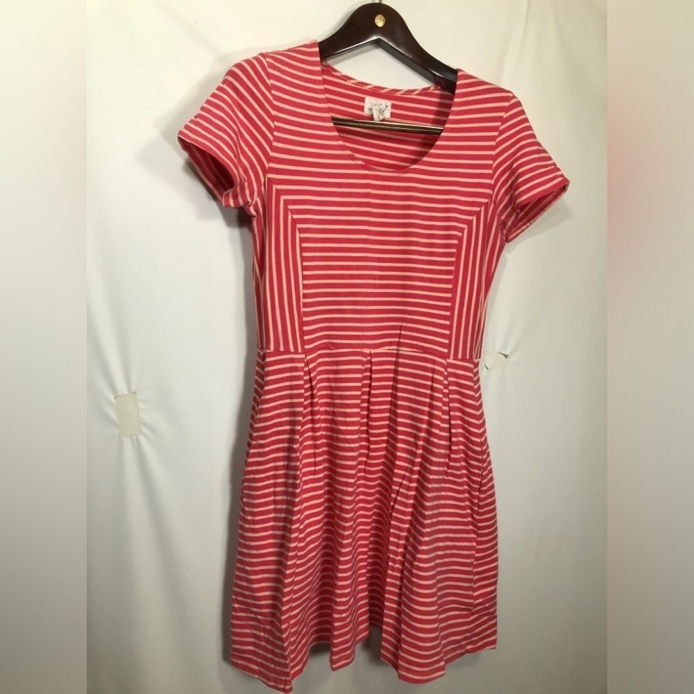 Vintage Levi's Fit & Flare Dress~Red/White Striped Cotton~Short Sleeve~ Small